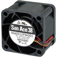 9ga0312p3j001 Sanyo Denki 9GA Series Axial Fan, 12 V dc, DC Operation, 34.1m³/h, 6.2W, 520mA Max, 38 x 38 x 28mm