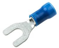 34166 TE Connectivity PLASTI-GRIP Insulated Crimp Spade Connector, 1mm² to 2.6mm², 16AWG to 14AWG, M4 Stud Size Vinyl, Blue