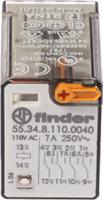 553481100040 Finder Plug In Power Relay, 110V ac Coil, 7A Switching Current, 4PDT