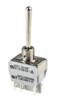 647h2-5rs APEM Toggle Switch, Panel Mount, (On)-Off-(On), DPDT, Solder Terminal