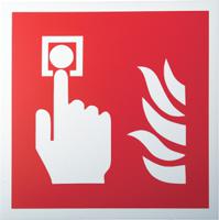 813-4625 Plastic Fire Safety Sign,  With Pictogram Only Text