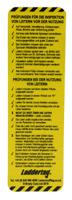 lad-de-eitl-12-10 Brady Black on Green, White, Yellow Safety Ladder Tag, German Language, 1 per Pack