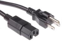909-2180 RS PRO IEC C15 Socket to Type B Japanese Plug Power Cord, 2m