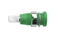 seb-7080-ni-gn Schutzinger Green Female Banana Socket, 4 mm Connector, 24A, 1000V, Nickel Plating