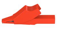 659188-22 Staubli Crocodile Clip 2 mm Connection, Brass Contact, 10A, Red
