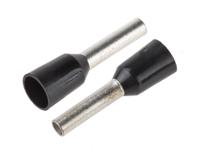 ftr15-8 JST, FTR Insulated Crimp Bootlace Ferrule, 8mm Pin Length, 1.7mm Pin Diameter, 1.5mm² Wire Size, Black