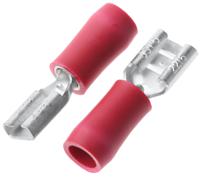 fvddf125-187a-5slf JST FVDDF Red Insulated Female Spade Connector, Receptacle, 4.75 x 0.5mm Tab Size, 0.25mm² to 1.65mm²