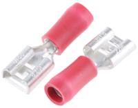 fvddf125-250aslf JST FVDDF Red Insulated Female Spade Connector, Receptacle, 6.35 x 0.8mm Tab Size, 0.25mm² to 1.65mm²