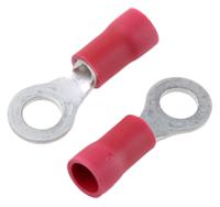 fvws125-4lf JST, FV Insulated Ring Terminal, M4 (#8) Stud Size, 0.25mm² to 1.65mm² Wire Size, Red