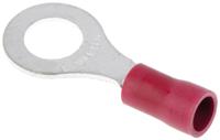 fvws125-6lf JST, FV Insulated Ring Terminal, M6 (1/4) Stud Size, 0.25mm² to 1.65mm² Wire Size, Red