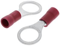 fvws125-8lf JST, FV Insulated Ring Terminal, M8 (5/16) Stud Size, 0.25mm² to 1.65mm² Wire Size, Red