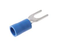 fvws2-ys4a JST Crimp Spade Connector, 1mm² to 2.6mm², 16AWG to 14AWG, 4mm Stud Size Vinyl, Blue