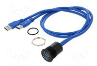 cnnctr-20 E-Pro Metal USB Panel Jack Double USB 3.0 Head Female A Back Male A