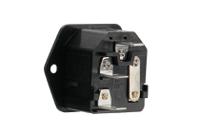 pf000163 Bulgin C14 Panel Mount IEC Connector Male, 10A, 250 V, Fuse Size 5 x 20mm