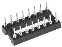 pos-316-s001-95-x25 E-TEC 2.54mm Pitch Vertical 16 Way, Through Hole Turned Pin Open Frame IC Dip Socket, 3A